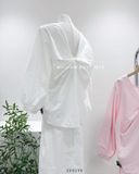  Set áo + váy xuông cotton trơn 8859 