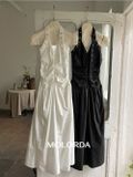  Đầm cổ yếm xếp nhún 1402 
