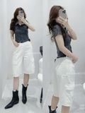  Quần short jean ngố túi hộp 7206 