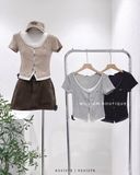  Áo thun nút phối 2 lớp 2746 