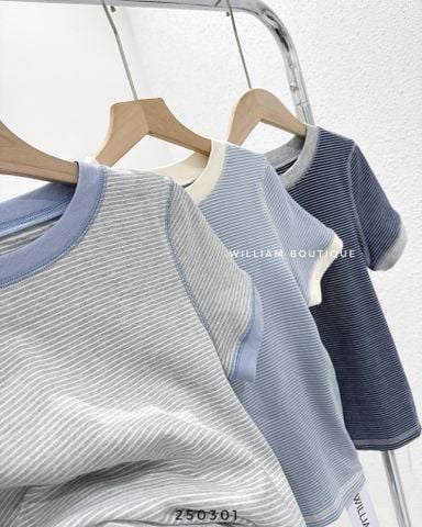  Áo thun sọc cổ phối 20368 