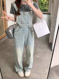  Quần yếm jean suông wax 2928 