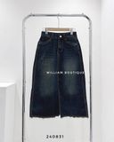  Váy jean suông xẻ trước 9107 
