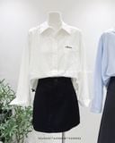  Áo sơ mi cotton mỏng ngắn thêu túi FL9035 
