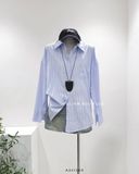  Áo sơ mi sọc xanh nút vai 1026 