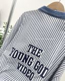  Áo sơ mi denim phối sọc 2028 