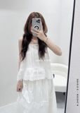  Áo dây xếp ly lai ren 3476 