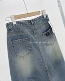  Váy jean dài wax rách lai 7766 
