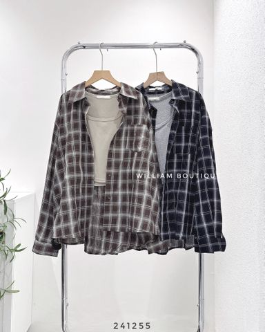  Set áo sơ mi caro + áo dây 1046 