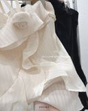  Áo cổ yếm đính bông voan bèo 3911 