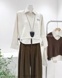  Áo sơ mi sọc + gile len GiGi 139 