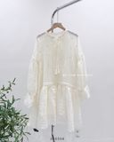  Đầm voan babydoll kem 8333 