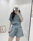  Quần short jean gài gấu 60293 