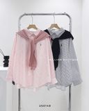  Áo sơ mi kẻ sọc + khăn len 888 