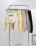  Áo hoodie crop lệch vai 18022 