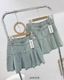  Váy jean xếp ly chỉ rách 3071 