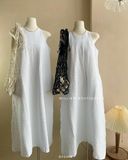  Đầm ba lỗ suông xốp XANH 4830 