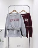  Set bộ áo + váy nỉ NEVER 6936 