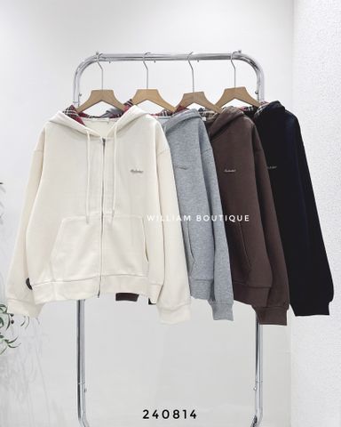  Áo khoác nỉ nón caro 8840 