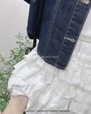  Áo sơ mi denim crop ngắn tay 9607 