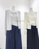  Set áo cardigan + áo dây phối ren 1097 