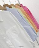  Áo sơ mi cotton gân 2 túi 6582 