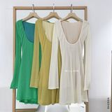  Đầm thun len hở lưng TD 05 