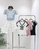  Áo thun sporty cổ tim 3273 