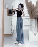  Quần jean suông sọc rách 5377 