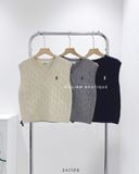  Áo khoác gile len thêu ngựa 2145 