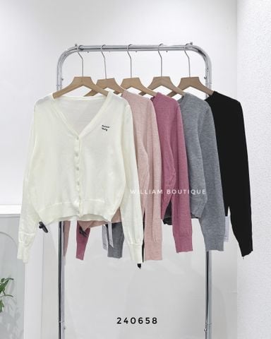  Áo khoác cardigan len cổ V mỏng 1616 