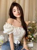  Áo thun xốp đan dây 9833 