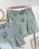  Váy jean xếp ly chỉ rách 3071 