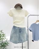  Áo thun gân trơn 3391 