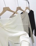 Áo tay dài nhún cổ lệch 6023 
