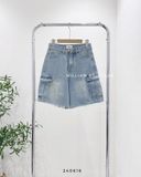  Quần short jean túi hộp rách lai 0005 