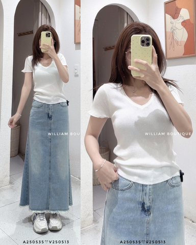  Váy jean loe rách lai 50067 