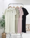  Đầm thun suông cổ polo TB 3661 