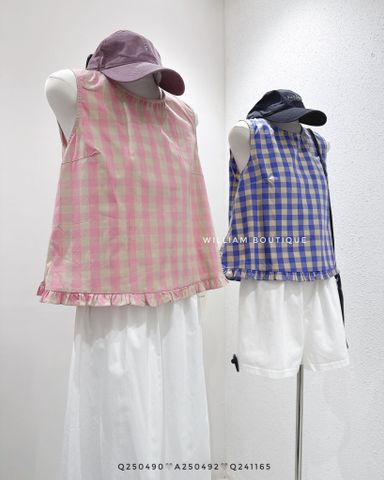  Áo babydoll caro nút lưng SN 9218 