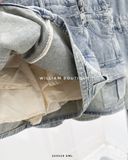  Đầm yếm jean ngắn túi hộp 2853 