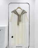  Đầm thun suông rộng kèm khăn 6806 