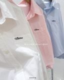  Áo sơ mi cotton mỏng ngắn thêu túi FL9035 