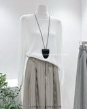  Áo dệt kim trắng nút lưng 922 