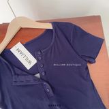  Áo thun 2 lớp xanh xám 2808 