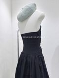  Đầm cổ yếm xếp nhún 1402 