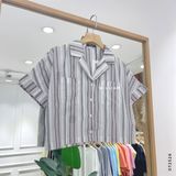 Áo sơ mi crop sọc xốp WILLIAM 456 
