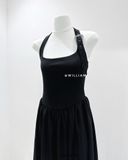  Đầm cổ yếm gài khóa 1396 