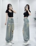  Quần jean baggy wax rách 6538 