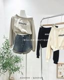  Áo hoodie crop lệch vai 18022 
