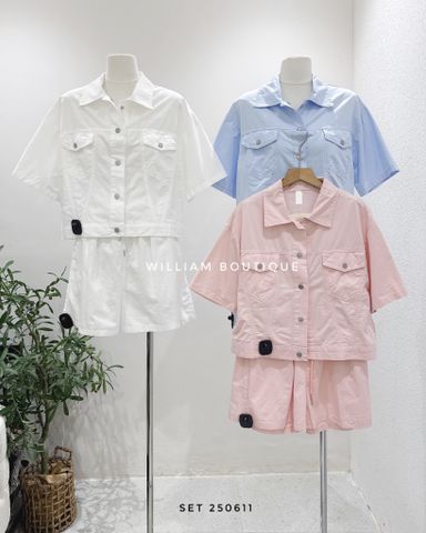 Set áo sơ mi nút bấm + short FL86055 